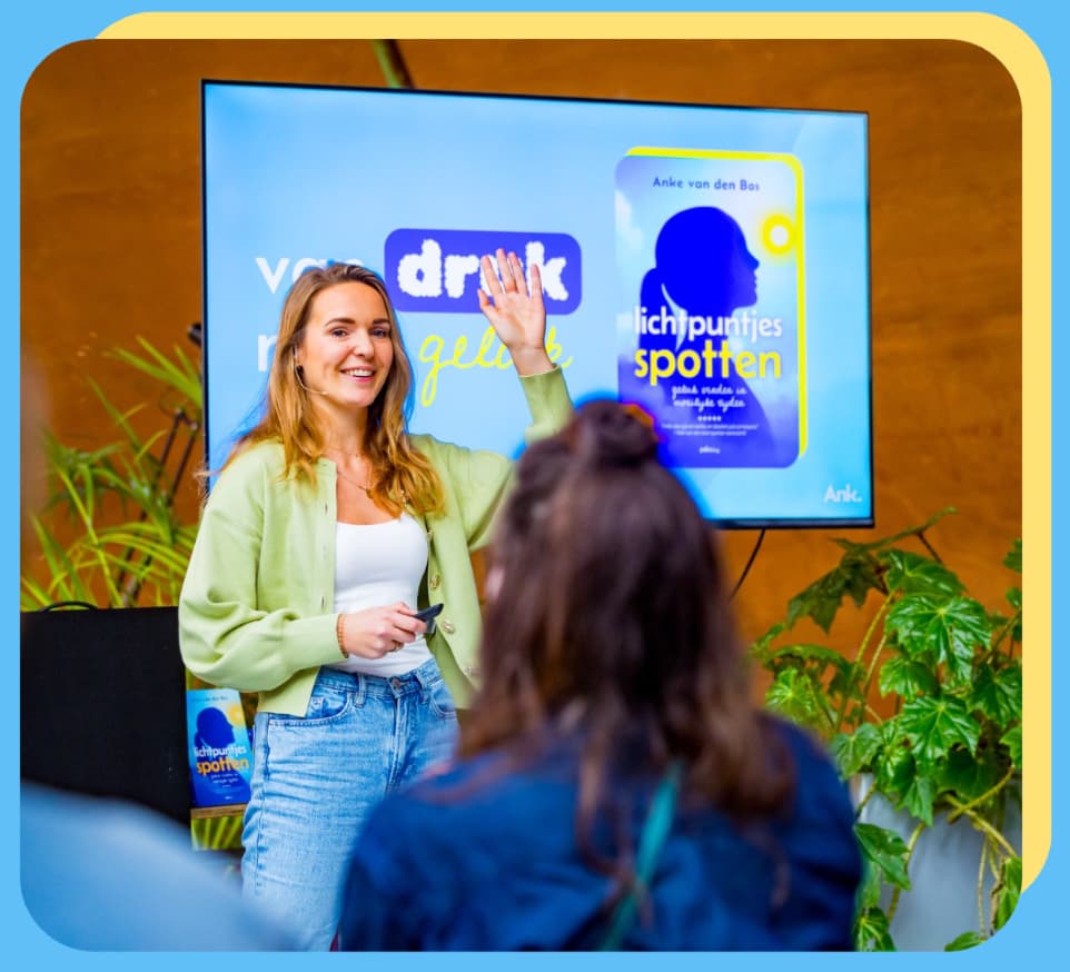 Anke van den Bos, speaker on happiness in hard times